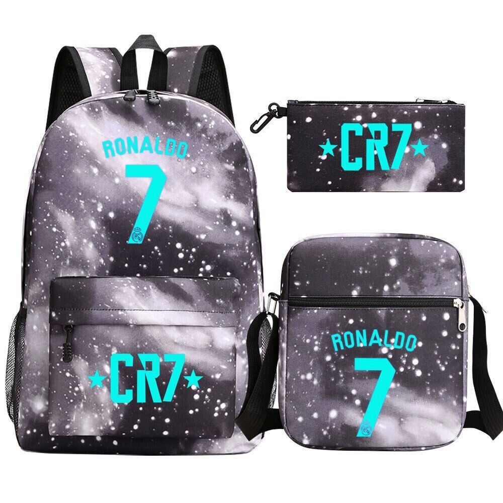 Youth Fashion Backpack Shoulder Bag Pencil Case Children'S Student School Bag 3-Piece Set
