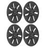 4pcs 19in Wheel Hub Cap Matte Black Anti Scratch Stylish Cool Replacement for Tesla Model Y 2020 to 2023