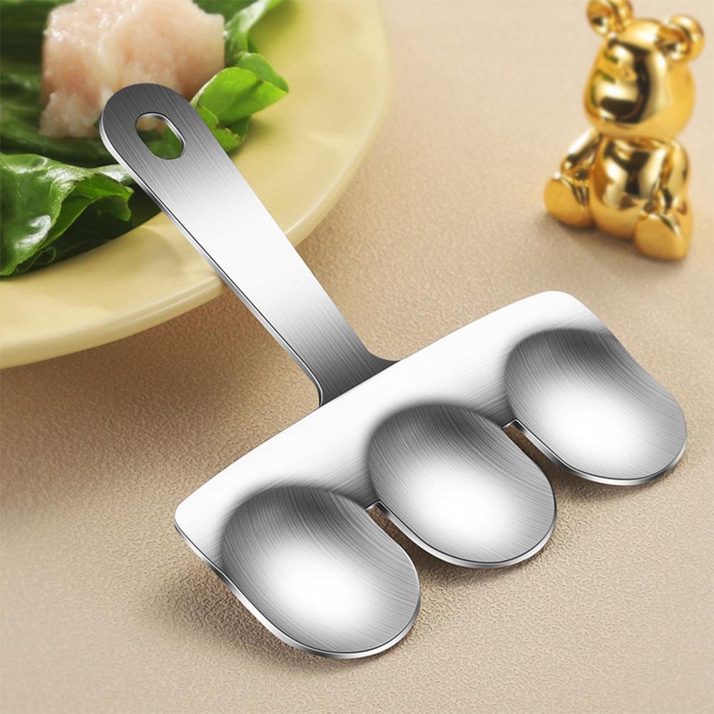 Stainless Steel Meatball Maker Tool Manual Triple Meatball Maker Meatball Making Set Home Kitchen Cooking Tool