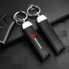 Leder-Schlüsselanhänger mit Emblem – Schlüsselanhänger für Mitsubishi Ralliart Outlander Lancer Ex Galant Attrage Xpander Mirage Pajero