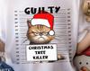 Christmas Tree Killer Cat Mugshot T-Shirt, Funny Xmas Gift