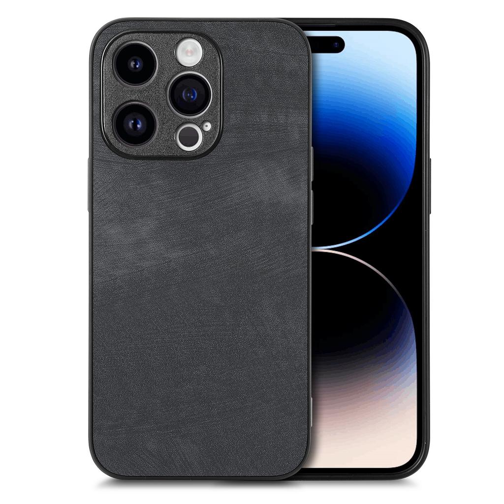 For iPhone 15 Pro Case Shockproof Slim Retro Leather Phone Back Cover