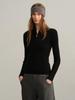Women's Half-Zip Slim-Fit Cashmere Sweater - Half-High Collar, Warm Knitwear for Autumn & Winter