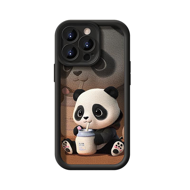 Cute panda lanyard suitable for Apple 11PROMAX mobile phone case Huawei OPPO Xiaomi VIVO all-inclusive anti-drop woman