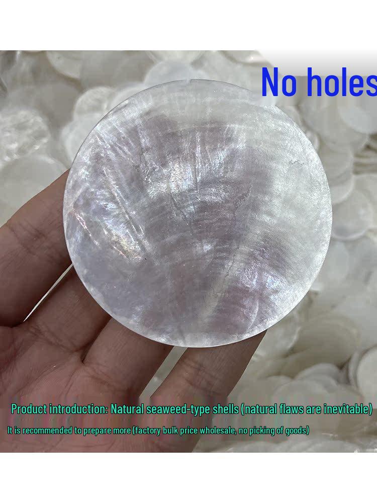 Natural Translucent Mother-of-Pearl Shell Wind Chime - White Round Pieces