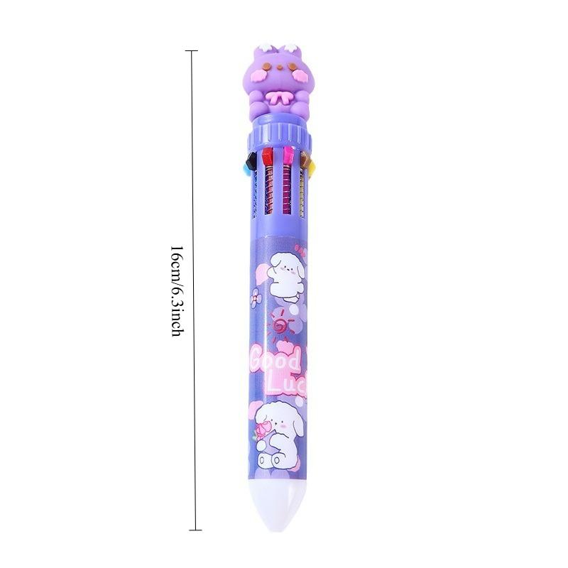 36Pcs Rabbit Theme Ten-color Ballpoint Pen, Random Mixed, Black Ink Pens, Cartoon Rabbit Series Office Stationery Gift, Easter Smooth Writing, Suitabl