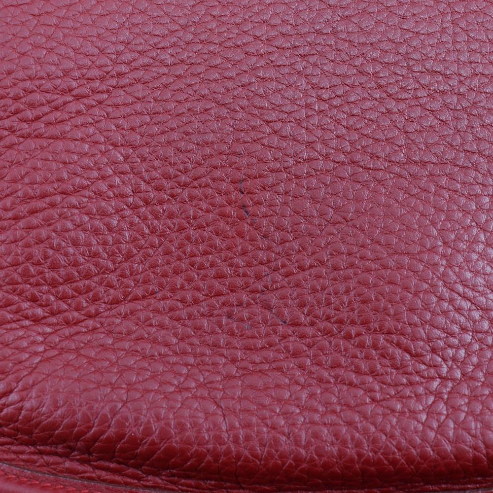 Hermes Evelyn 2 PM Schultertasche Rot/Silberne Hardware Taurillon Clemence Damen Gebraucht
