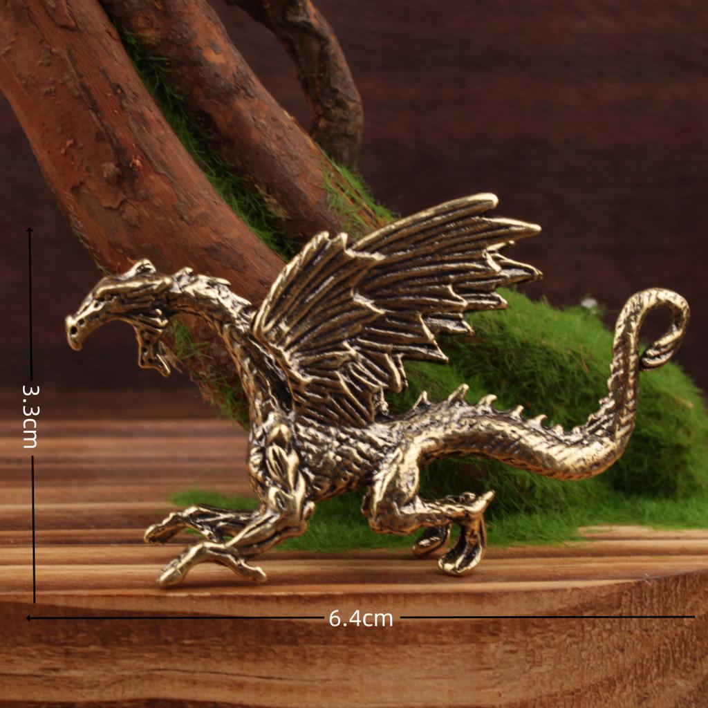 Bronze Qinglong Warcraft Fire Flying Dragon Ornament Craft Copper Desktop Home Decoration