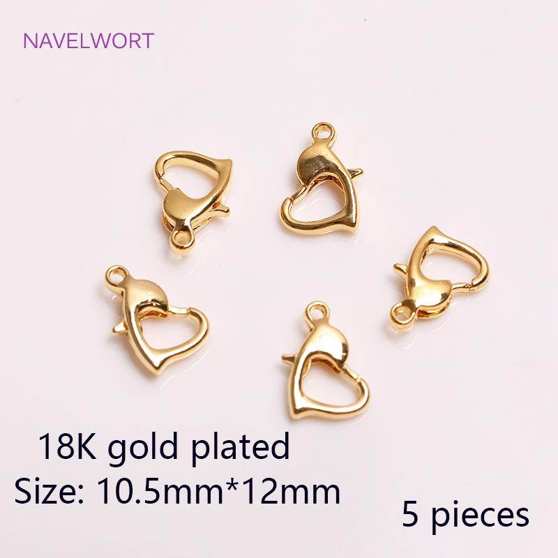 18K Gold Plated Lobster Clasps Spring Clasps End Tip Covers Crimp Beads Covers Wire Protectors DIY Jewelry Making Accessories