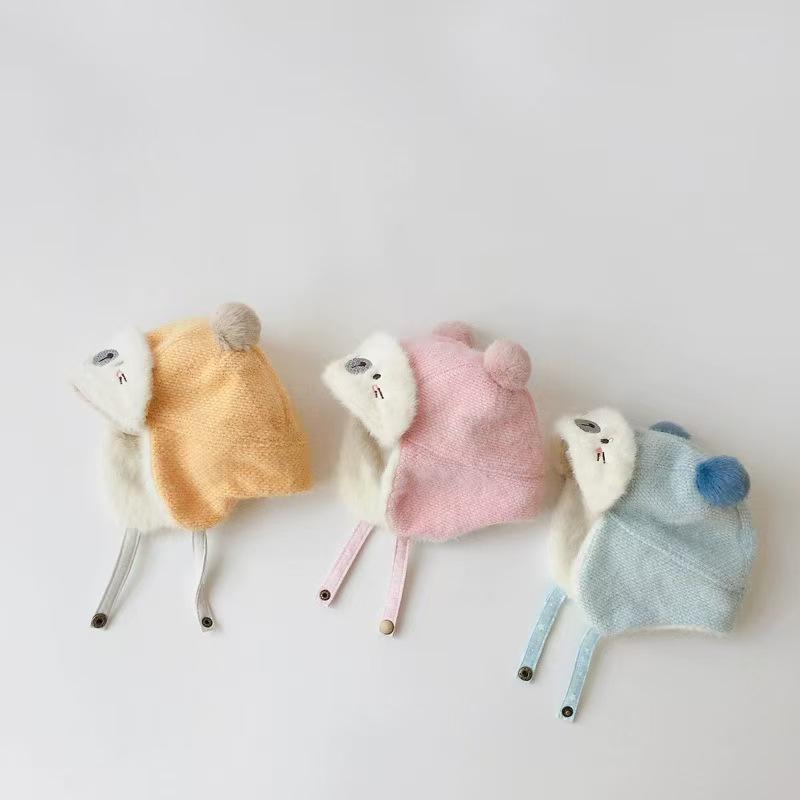 Bezaubernde Samt-Ohrenklappen-Wintermütze für Babys – Dick, warm und im niedlichen Lei Feng-Stil für Jungen und Mädchen