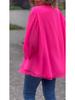 2024 V-Neck Three-Quarter Sleeve Chiffon Top with Metal Zipper – Casual and Loose Fit for Europe & America