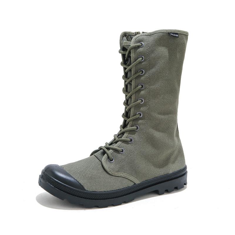 Men's High Top Boots Fashion Casual Canvas Boots Outdoor Non-slip Hiking Boots for Men Lace Up Casual Ankle Boot Botas Masculina