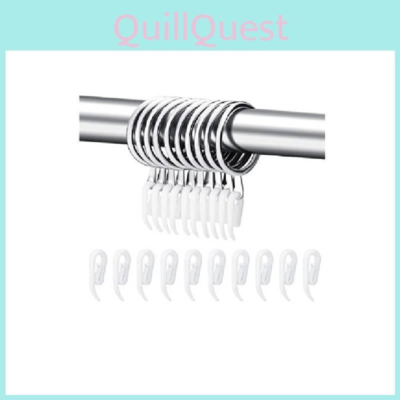 Drapery Metal Curtain Hanging Rings With Plastic Hooks For Curtains Rods And