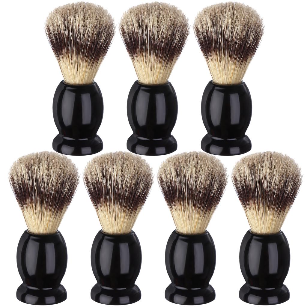 7Pcs Men Shaving Brushes Wood Handle, Professional Salon Tools Hand Crafted Shaving Brush Wood Handle Shave Brushes Handmade Pur