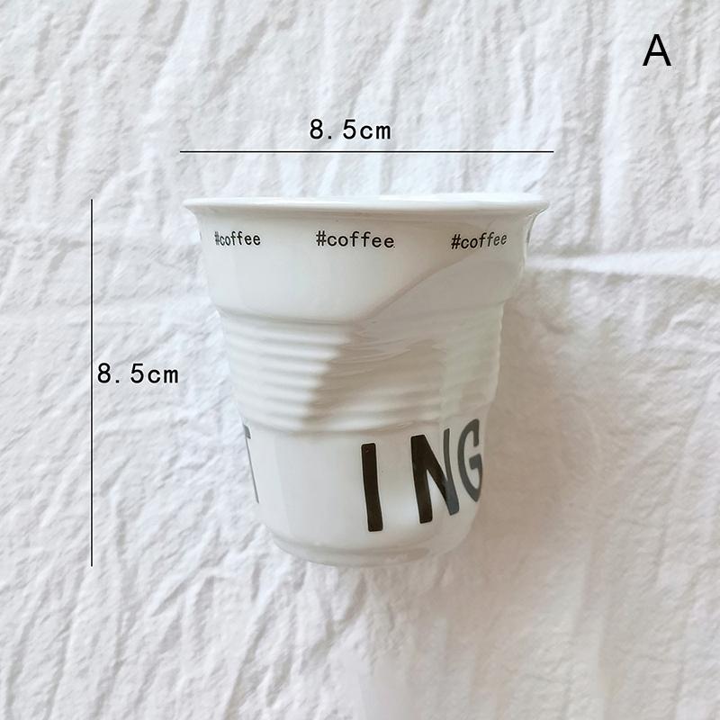 

Чашки и кружки в корейском стиле, кофейная кружка, белая керамическая скандинавская морщинистая чашка, стакан для питья кофе с английскими буквами