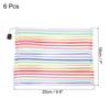 6Pcs A5/B6 Mesh Zipper Pouch Rainbow Color File Bags Colorful Nylon Mesh Document Bag Multipurpose Travel Bags File Organizer