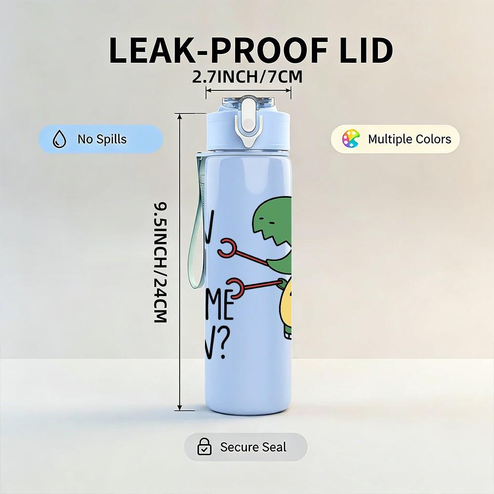 1PC How You Like Me Now Dino 750ml Color Plastic Sports Water Bottle Leakproof Flip Straw Lid Suitable for Sports Office Home Use