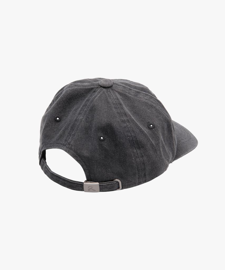 Liomeu Denim Applique Washed Ball Cap_Charcoal