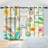 Set Of 2 Tropical Jungle Animal Pattern Curtains Cute Hippo Koala Parrot Design Kids Room Bedroom Living Curtain Darkening Polyester Ideal For Area