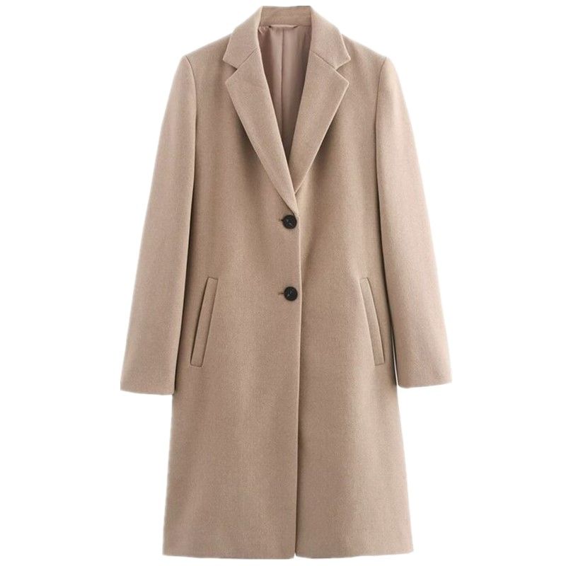 

Fashion Style 2024 Autumn New Arrival Women s Easiest for Match Long Sleeves Lapel Mid-Length Soft Coat Outwear 8073260 Khaki L