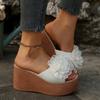 Summer 2026 Fashion Women Slip On Platform Wedge Peep Toe Plus Size Shoes for Women 36-43 Non-slip Sandals Casual Women Slippers