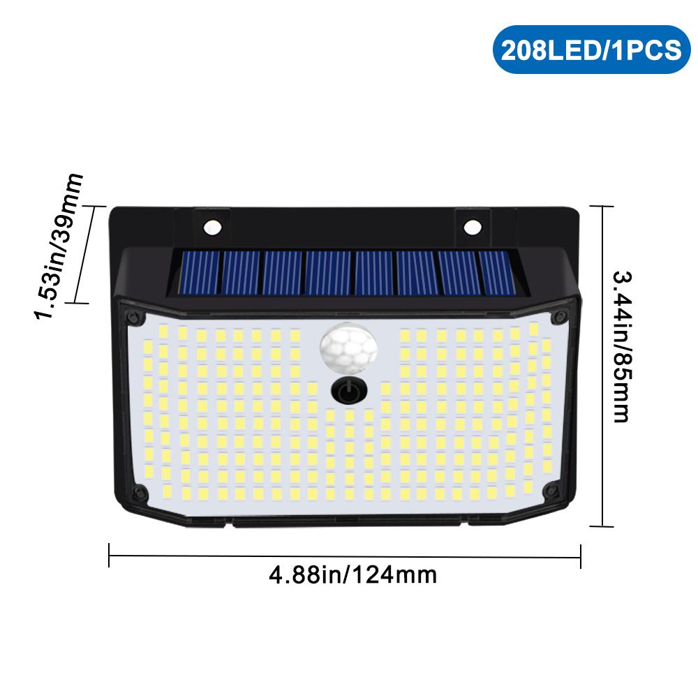 Solar Security Wall Light Garden Small Motion Sensor Fence Light Outdoor Super Bright Waterproof 3 Modes Yard Door Garage