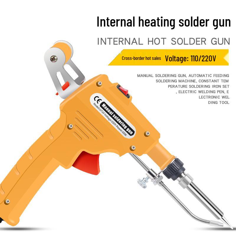 60W Internal Heating Semi-Automatic Soldering Iron with Manual Feed, US Standard