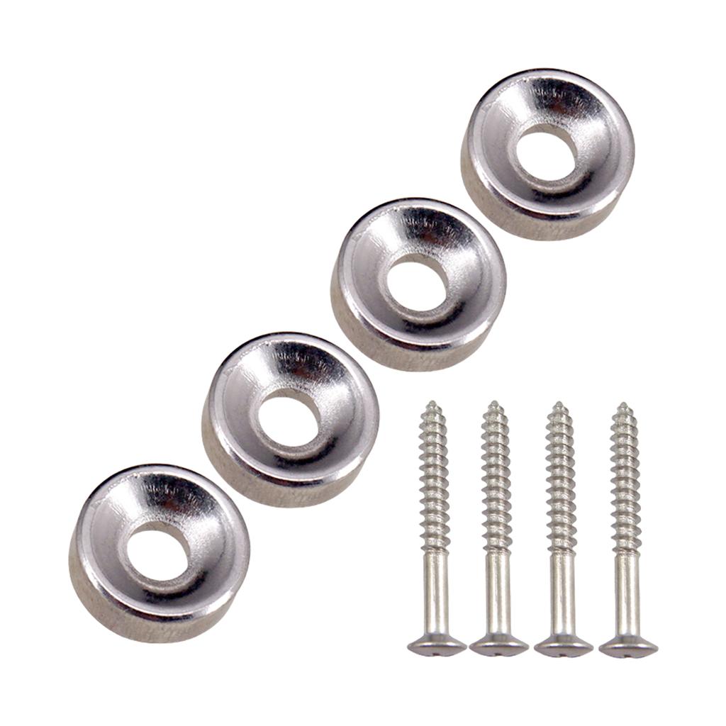 4Pcs Guitar Body Neck Fixed Mounting Screw Ferrules Neck Joint Bushing Ferrule & Bolts for Electric Guitar Accessory