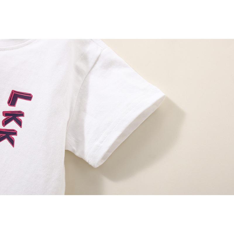 Chlapecké tričko Polorukáv Dětské Krátký rukáv Kreslený Medvídek Čistá bavlna Dětské letní oblečení pro miminko