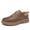 2025 autumn and winter new men's thick-soled tooling big head casual leather shoes men's handmade shoes