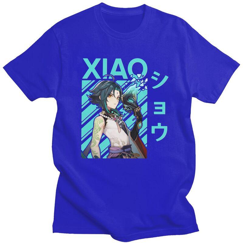 T-shirt Classiche Personalizzate Xiao Genshin Impact Manga Uomo Manica Corta Streetwear T-shirt 100% Cotone T-shirt Oversize Merch