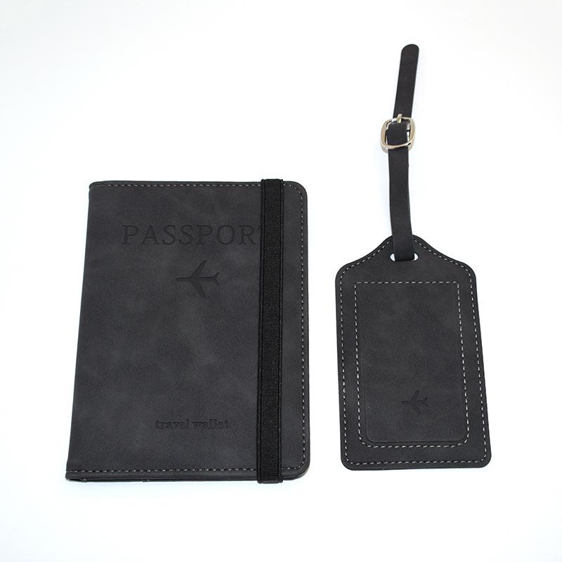 Multicolor PU Leather Passport Cover & Luggage Tag Set