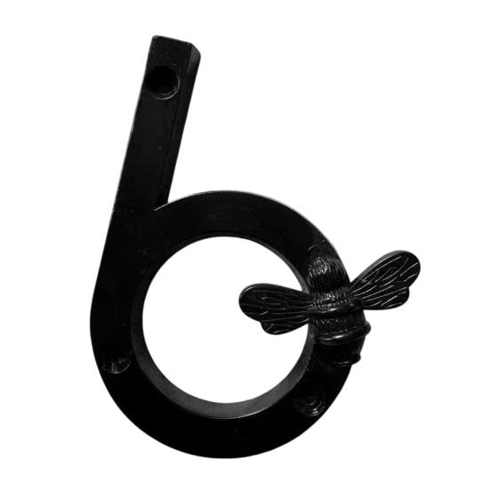 Bee House Number for Outside, Weather-proof Alloy Floating Address Numbers, Metal Number Sign for Door, Mailbox, Wall, Yard