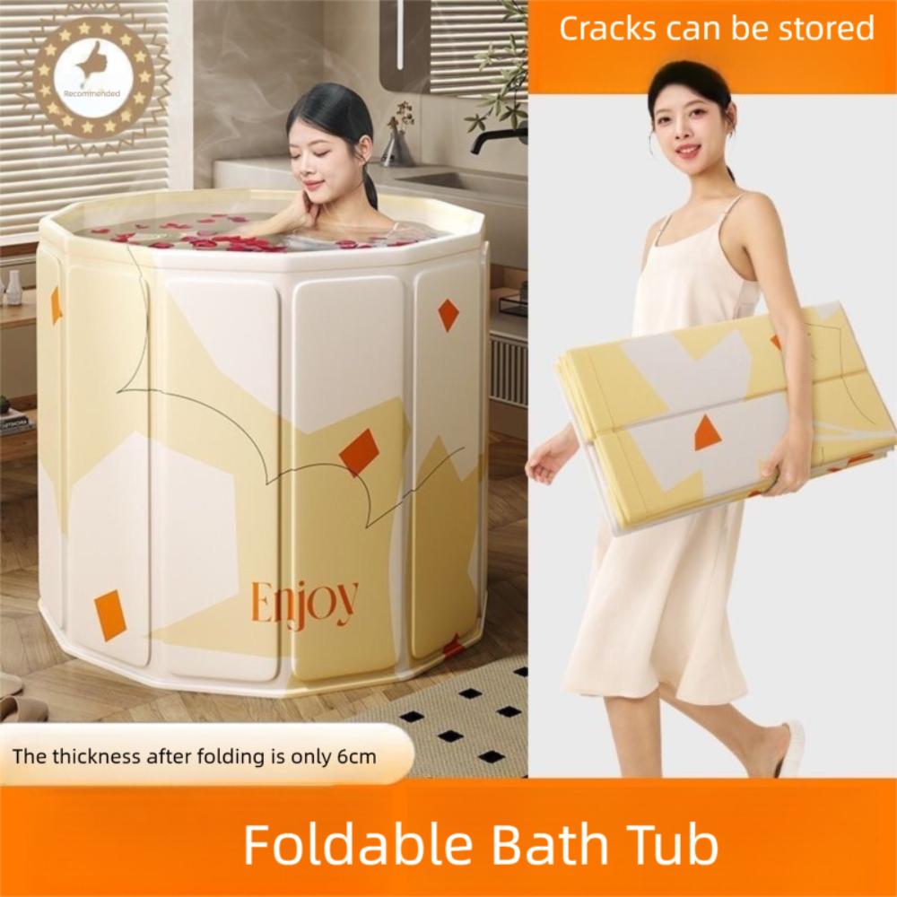 Round Enlarged Foldable Bath Tub Full Body Bath Bucket Portable Portable Bathtub Household