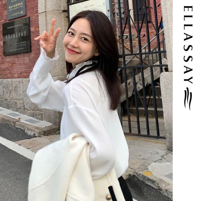 ELLASSAY Women s French Style Lantern Sleeve Blouse S