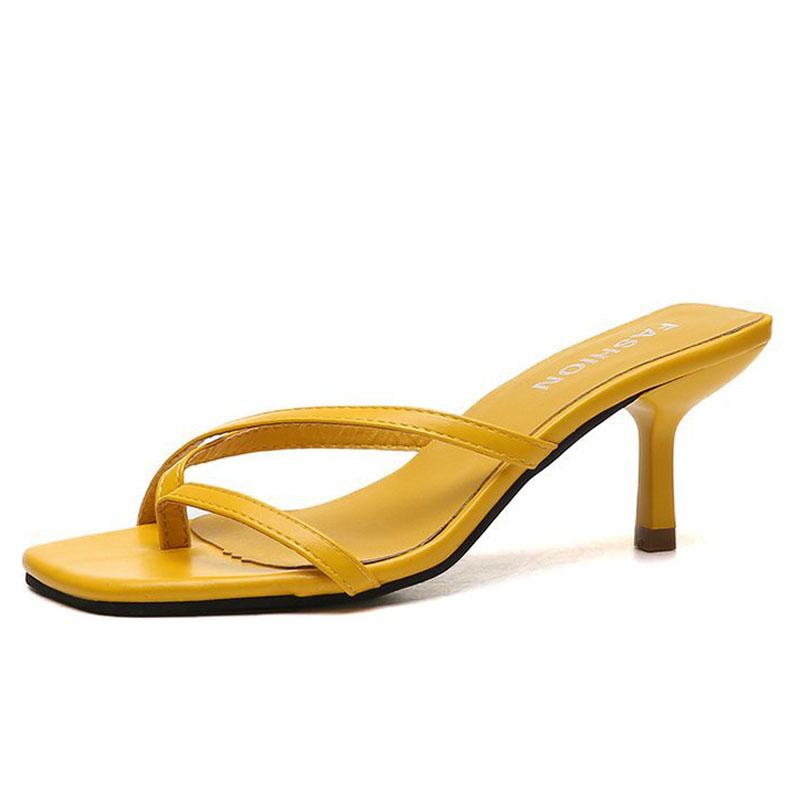 2025 Summer Women Sandals Casual Flip Flops Ladies Beach Slippers Slides Cross Clip Toe Stiletto Heels Shoes Women Shoes WSH4396