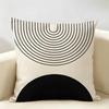 Nordic Abstract Art Cushion Cover Natural Linen Organic Fabric Double-Sided Printing Breathable Perfect For Home Decor