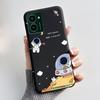 Custodia Per Nokia HMD Pulse Pro / HMD Pulse / HMD Pulse+ Custodia Estetica Gatto Carino Astronauta Nero Opaco Morbido TPU Cover Antiurto