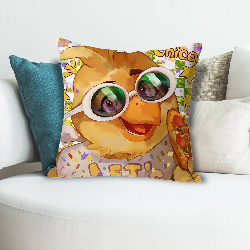 Cute FFnafS Game Pillow Cases for Bedroom Living Room Sofa Home Decor Polyester Cushion Cover with Zipper