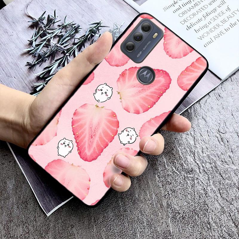 Phone Case For Moto G86 G85 G75 G15 G05 G56 G72 G53 G54 G84 G60 G31 G32 G24  G 5G G Play Strawberry Cat Cartoon