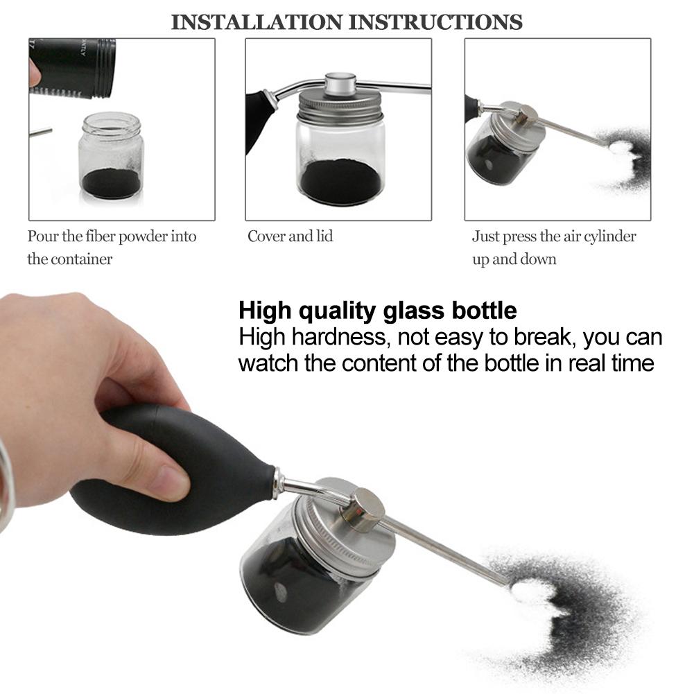 Hair Fibers Spray Applicator Portable Refillable Powder Pump Spray Bottle