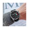 (Black) Seiko Men's Casual Quartz Watch Leather Strap Black And White Dial Automatic Date Multifunction Timer Luminous Six-needle
