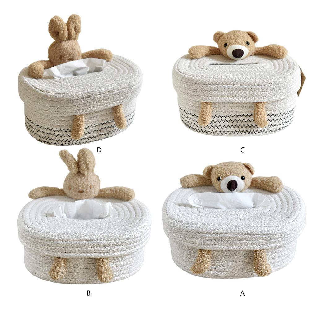 Multi Functional Tissue Dispenser Home Essential Tissue Box with Unique Bear or Rabbit Shape for Modern Decors