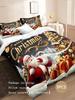 Christmas Bedding Set Merry Christmas Duvet Cover Set Christmas Printed 3 Pieces Christmas Room Decorations Comforter Cover Set