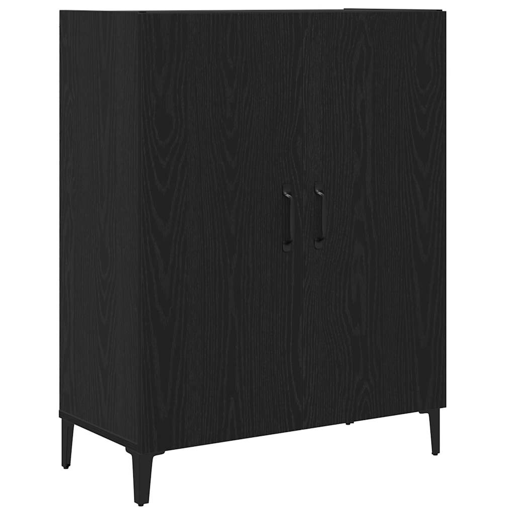 Sideboard in Black Oak Look 69.5 x 34 x 90 cm Engineered Wood