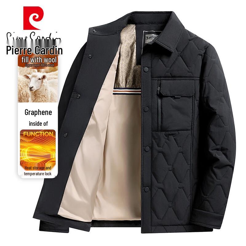 Pierre Cardin Men's Business Casual Lapel Padded Jacket
