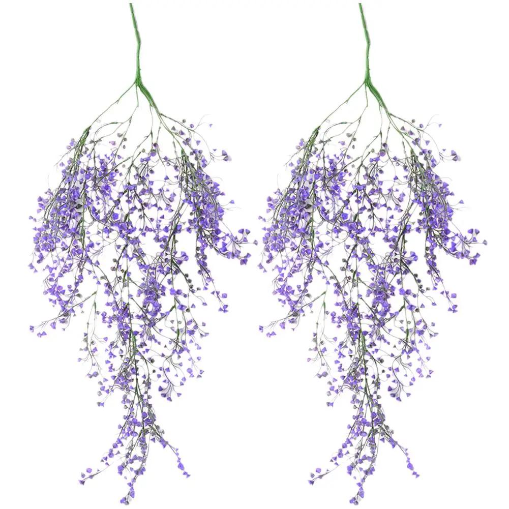 

80cm Artificial Admiralty Willow Wall Hanging Plant Fake Willow Vine Garland Greenery Rattan For Home Garden Balcony Decora K3Q3 фиолетовый