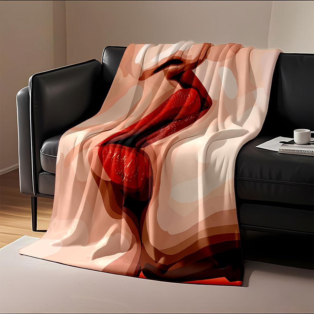 Passionate Lips Art Blanket for All Seasons Blanket Lunch Break Throw Gift