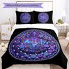 Neon Guitar Cityscape Pattern Bedding,Quilt Set Quilt Cover Pillowcase Home Birthday Gift (1 * Duvet Cover + 2 * Pillowcase, Without Core)