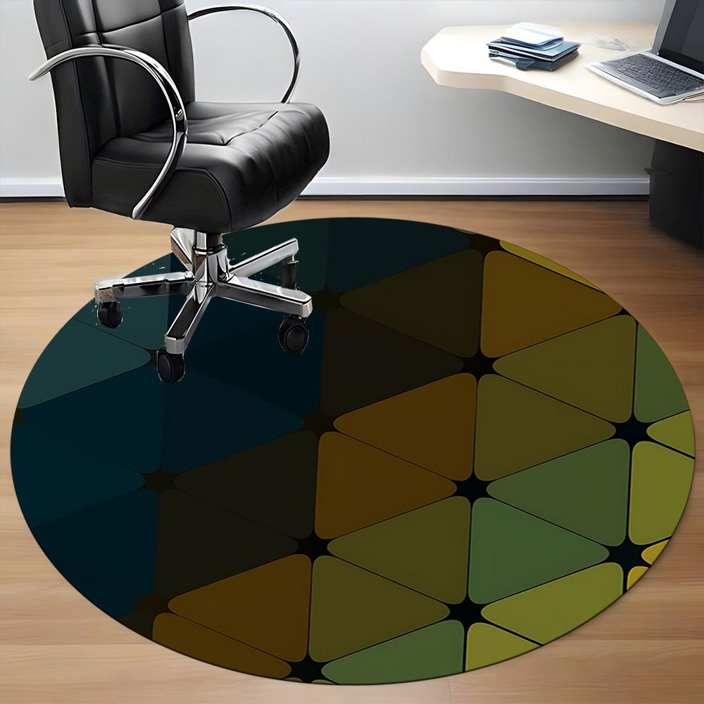 1PC Geometric Triangle Pattern Chair Carpet for Office Non-Slip, Lightweight, Machine Washable Rug for Office, Sleeping, Room - Holiday Decoryy25100
